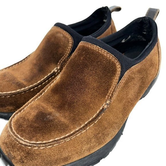 Lands End Shoes Women's 6.5 Brown Suede Leather Loafers Slip On Moc Toe 86519 - Picture 8 of 8
